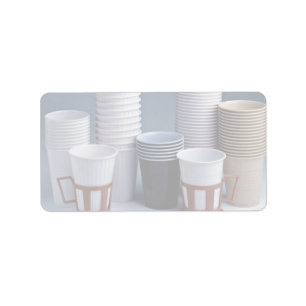 Various plastic drinking cups Photo Label