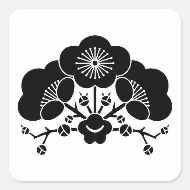 Various plum blossoms square sticker (Front)
