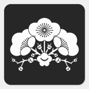 Various plum blossoms square sticker