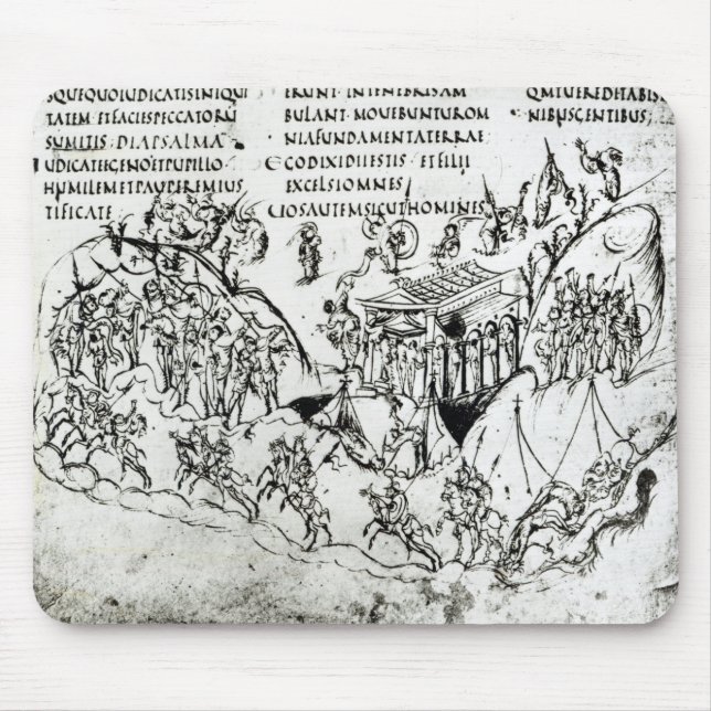Various scenes illustrating a psalm 2 mouse pad (Front)