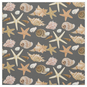 Various seashells pattern fabric