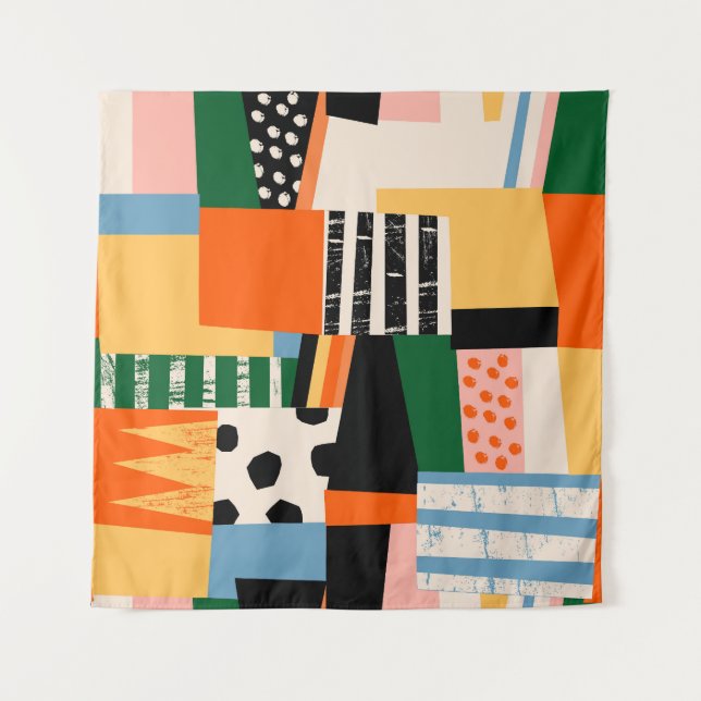 Various shapes: abstract seamless design tapestry (Front)