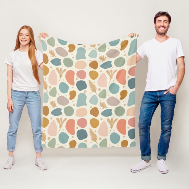 Various shapes in pastel colours fleece blanket (In Situ)