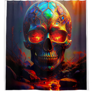 various skulls 020 shower curtain