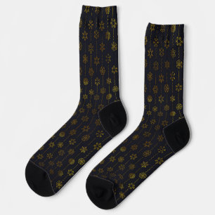 Various snowflake design socks