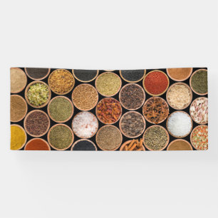 Various spices and food ingredients banner