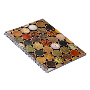 Various spices and food ingredients notebook