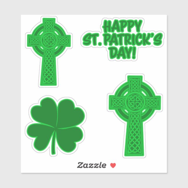 Various St. Patrick's Day Custom-Cut Vinyl Sticker (Sheet)