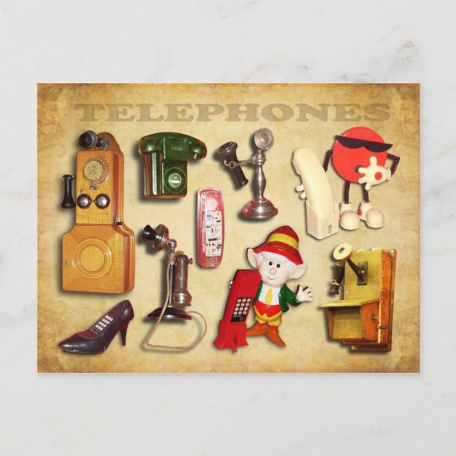 Various Telephones - Vintage and Modern Postcard (Front)
