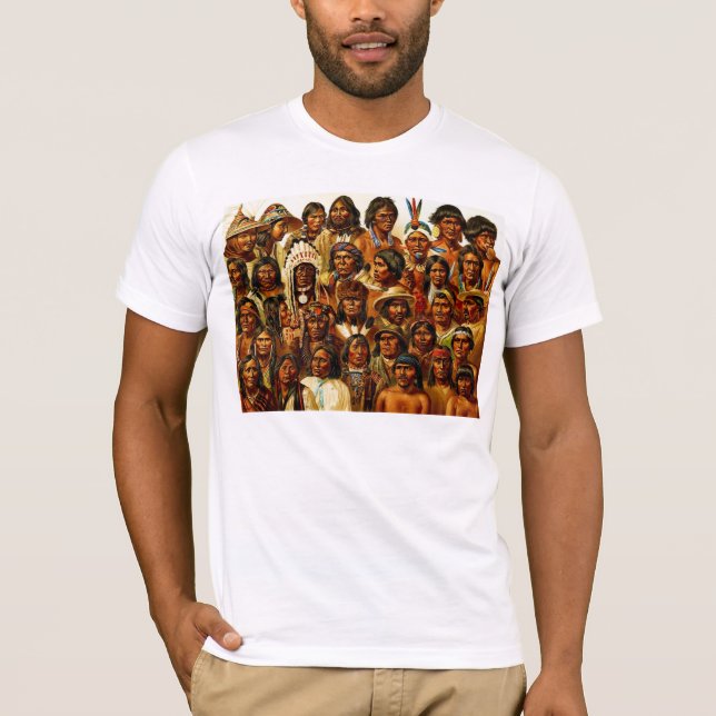Various Tribes of Native American Indians Collage T-Shirt (Front)