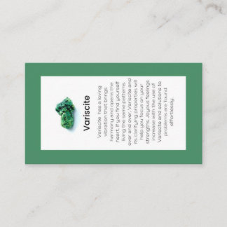 Variscite Crystal Meaning Jewellery Display  Business Card