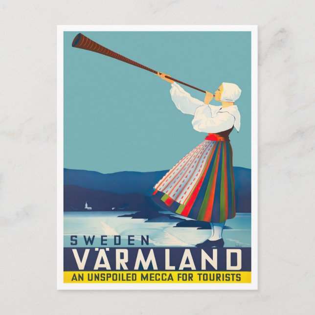 Varmland Sweden vintage travel Postcard (Front)