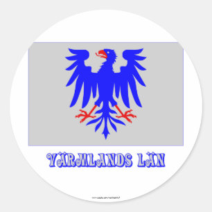 Värmlands län flag with name classic round sticker