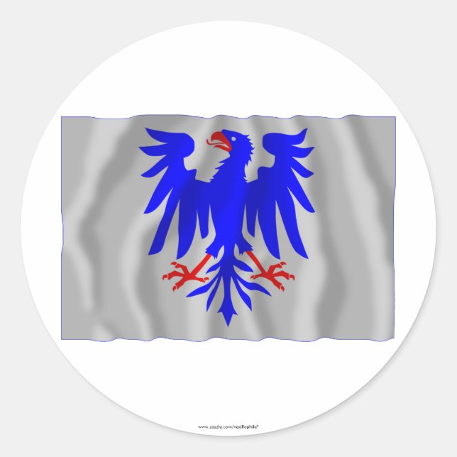 Värmlands län waving flag classic round sticker (Front)