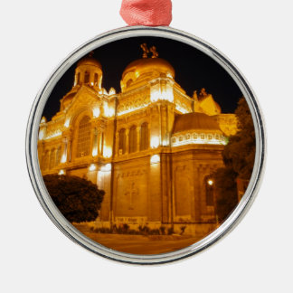 Varna Cathedral At Night Metal Tree Decoration