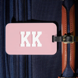 Varsity Collegiate Block Monogram Initials Luggage Tag