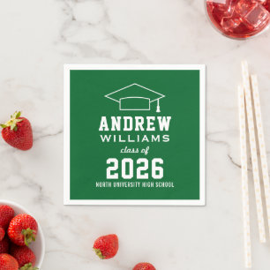 Varsity Green Class of 2026 Graduation Party Napkin