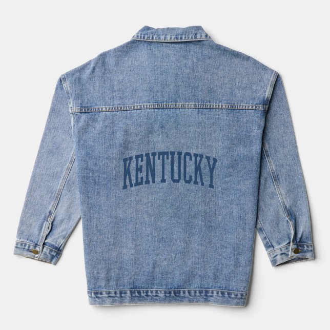 Varsity Grey Kentucky  Denim Jacket (Back)