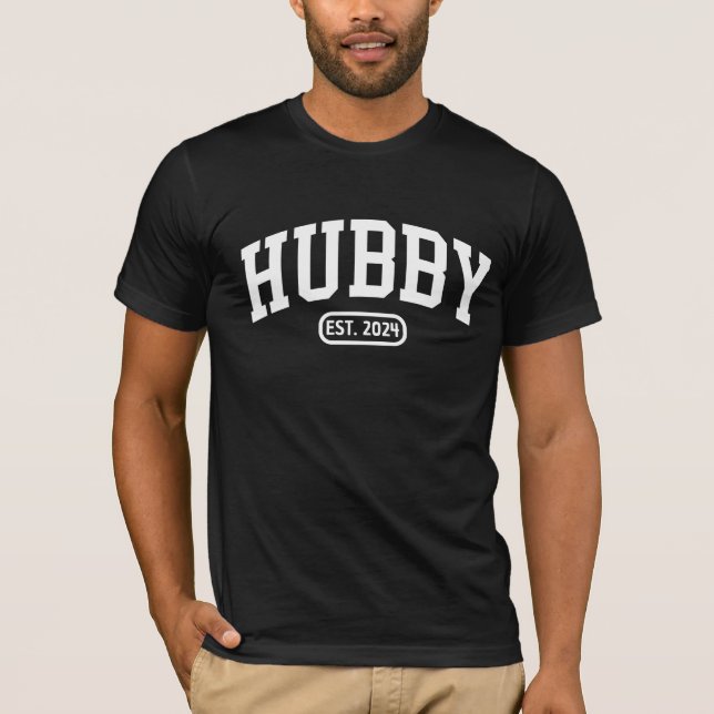 Varsity Hubby Matching Wedding T-Shirt (Front)