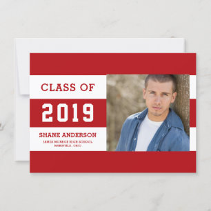 Varsity Lettering Striped Grad Photo Announcement