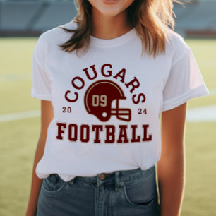 Varsity Maroon Custom Football Team Mum Tri-Blend Shirt
