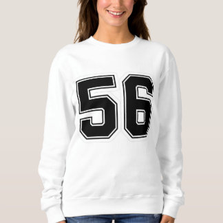 Varsity Number 56 Athletic Sweatshirt | Black Bold