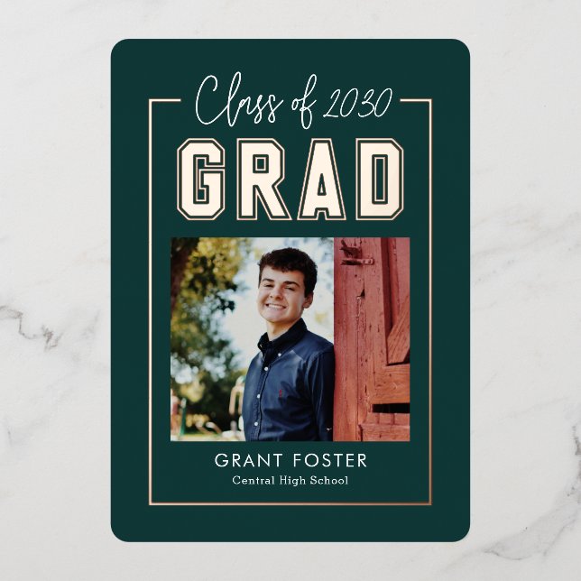 Varsity Pride Foil Graduation EDITABLE COLOR Foil  (Front)