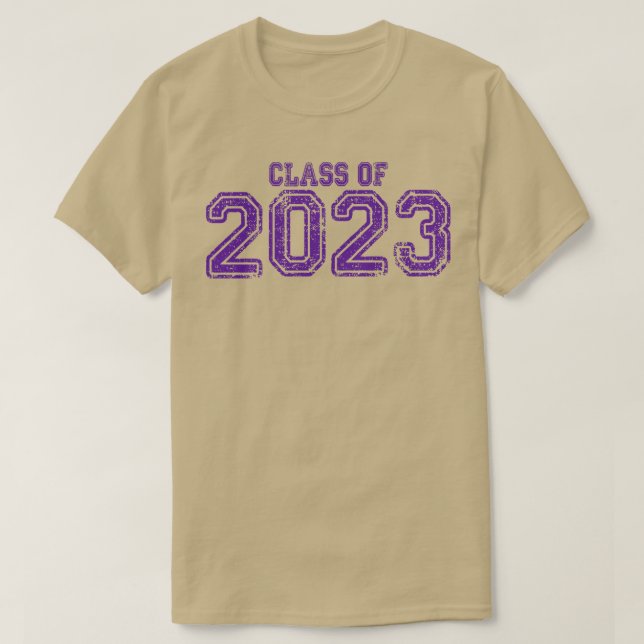 Varsity Purple Class of 2023 T-Shirt (Design Front)