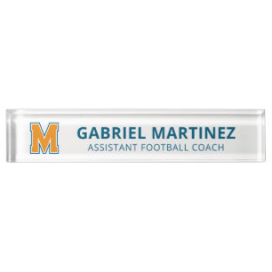 Varsity School Colours Sports Coach Nameplate
