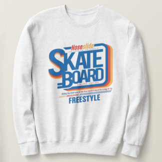 Varsity skateboard text lettering sweatshirt