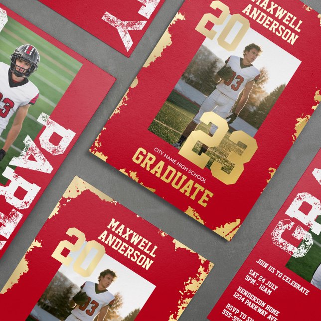 Varsity Sports Graduation Party Invitation (Creator Uploaded)