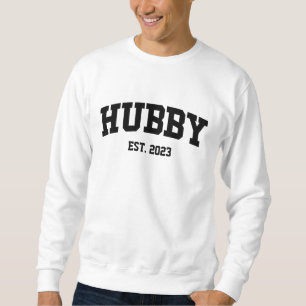 Varsity Style Hubby Est. Year Minimal Minimalist Sweatshirt