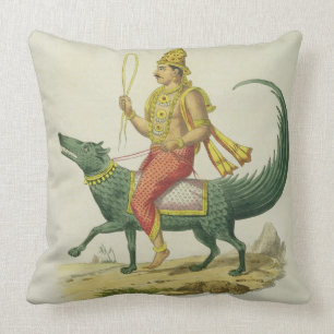 Varuna, God of the Oceans, engraved by Charles Eti Cushion
