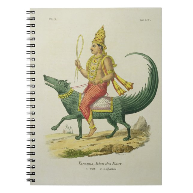 Varuna, God of the Oceans, engraved by Charles Eti Spiral Notebook (Front)