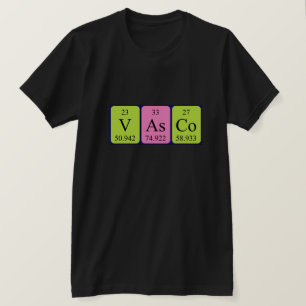 Vasco periodic table name shirt