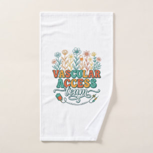 Vascular Access Team Floral Medical Shirt Design_1 Hand Towel