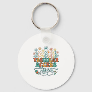 Vascular Access Team Floral Medical Shirt Design_1 Key Ring