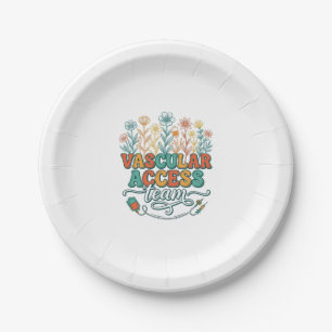 Vascular Access Team Floral Medical Shirt Design_1 Paper Plate