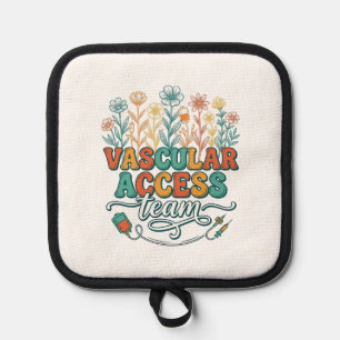 Vascular Access Team Floral Medical Shirt Design_1 Pot Holder