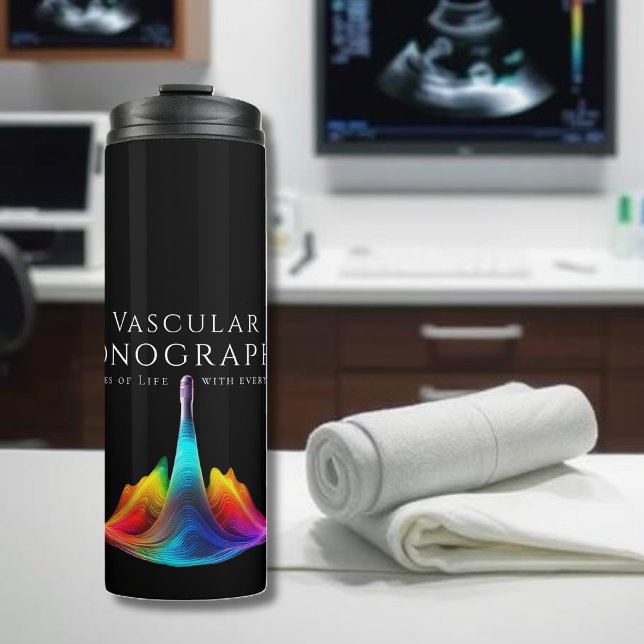 Vascular Sonographer-Colourful Ultrasound Waves Thermal Tumbler (Vascular Sonographer-Colorful Ultrasound Waves Thermal Tumbler)