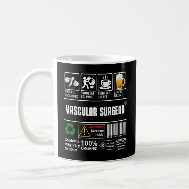 Vascular Surgeon Ss Included Problem Solving Coffe Coffee Mug (Left)