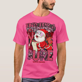 Vasculitis Awareness leopard christmas cure santa  T-Shirt
