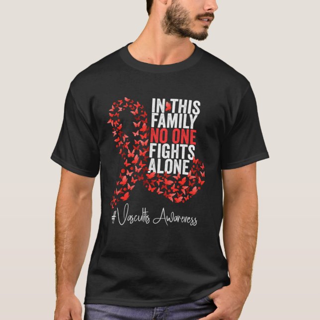 Vasculitis Awareness Month Red Ribbon T-Shirt (Front)