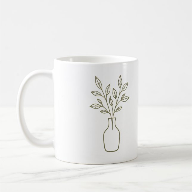 Vase and Leaves Mug (Left)