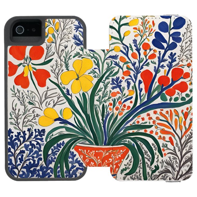 Vase and Wild Flowers  Incipio iPhone Wallet Case (Folio Open)