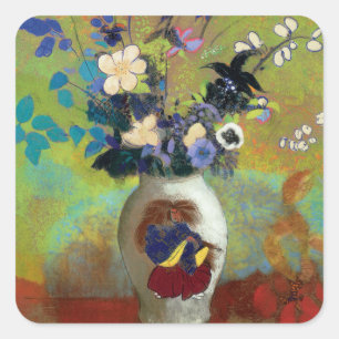 Vase au Guerrier Japonais (Japanese Warrior Vase) Square Sticker
