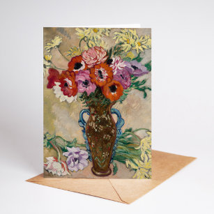 Vase Decorated with Anemones   Louis Valtat Card
