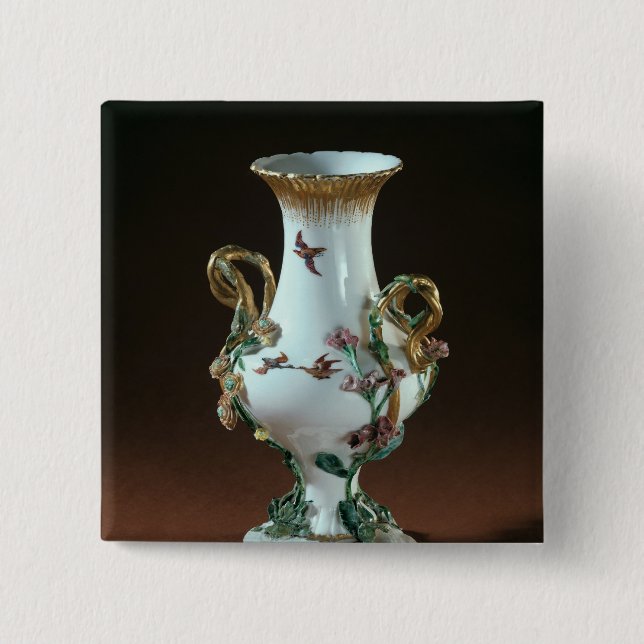 Vase Duplessis' with gold decoration 15 Cm Square Badge (Front)