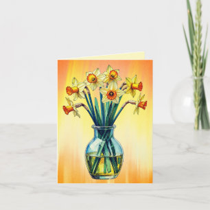 Vase Full of Beautiful Daffodils Card