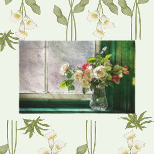 Vase Glass Window, Floral Flower Art Canvas Print
